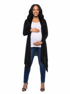 24seven Comfort Basic Maternity Extra Long Open Front Cascading Jacket