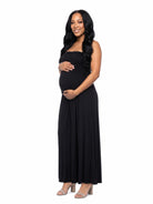 24seven Comfort Essential Maternity Strapless Empire Waist Ruched Detail Pleated Maxi Dress