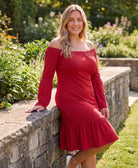 24seven Comfort Elevate Curvy Off the Shoulder Bell Sleeve Mini Dress