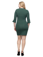24seven Comfort Essential Petite Keyhole Neckline Three-Quarter Sleeve Dress