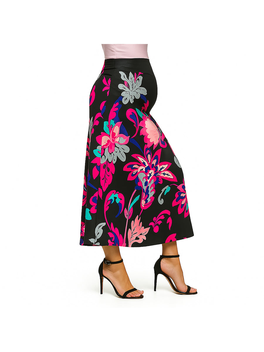 Essential Maternity Paisley Elastic Waist A Line Maxi Skirt