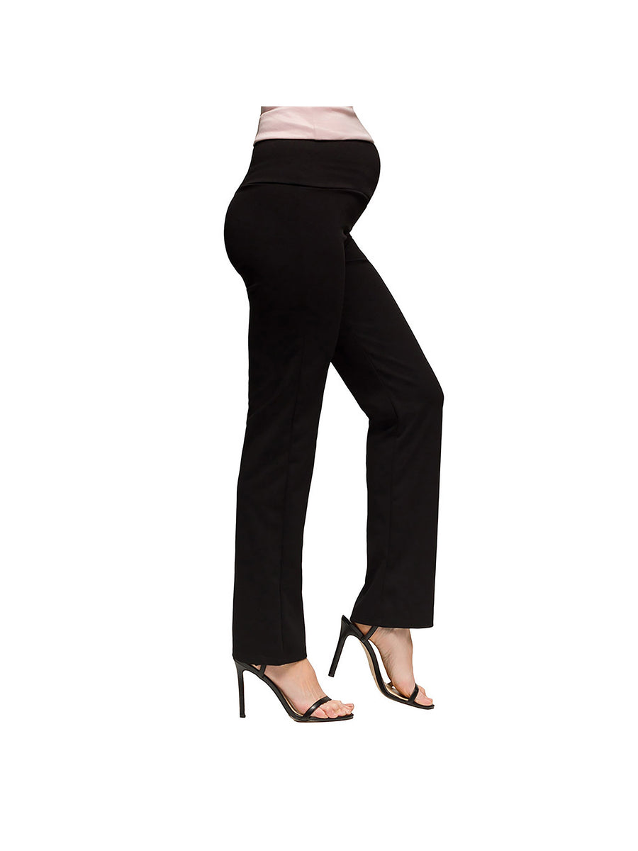 Essential Maternity Elastic Waist Stretch Straight Fit Pants
