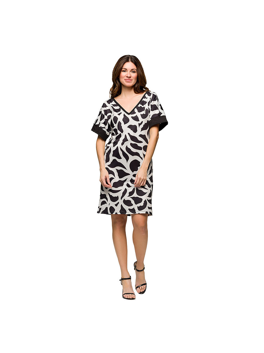 Essential Maternity V Neck Short Sleeve Knee Length T Shirt Dress
