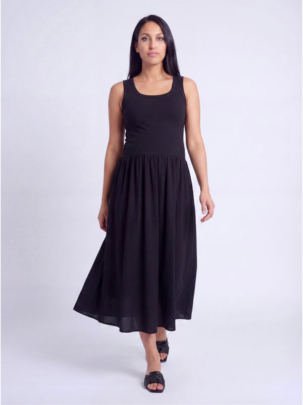 Essential Maternity Sleeveless Scoop Neck A Line Pocket Maxi Dress