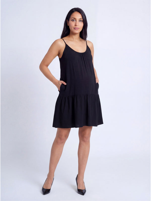 Essential Maternity Scoop Neck Spaghetti Strap Pocket A Line Mini Dress