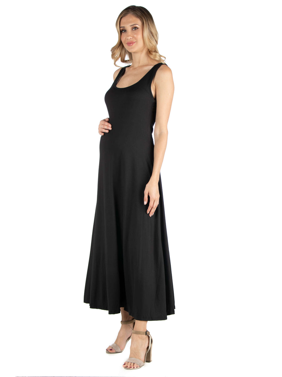 Essential Maternity Scoop Neck Sleeveless A Line Maxi Dress