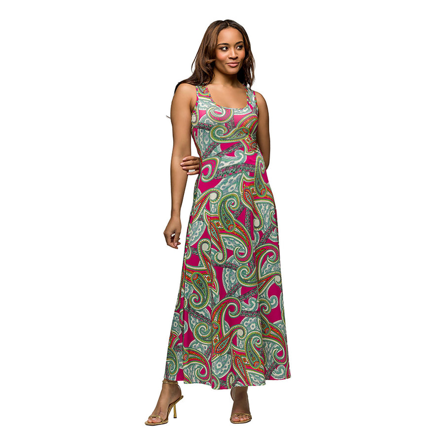 Essential Maternity Paisley Scoop Neck A Line Sleeveless Maxi Dress