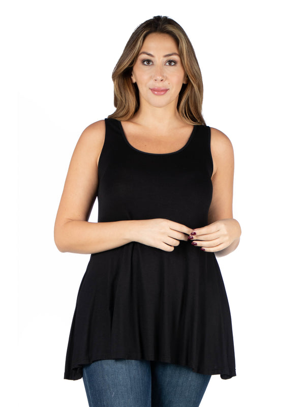 Basic Plus Size Sleeveless Tunic Tank Top