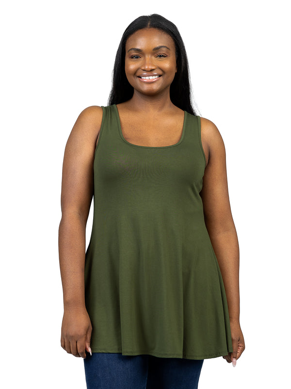 Basic Plus Size Sleeveless Tunic Tank Top