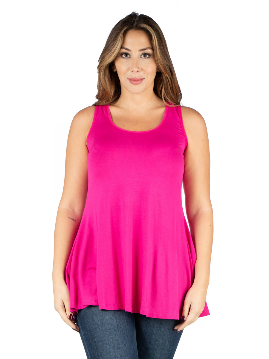 Basic Plus Size Sleeveless Tunic Tank Top