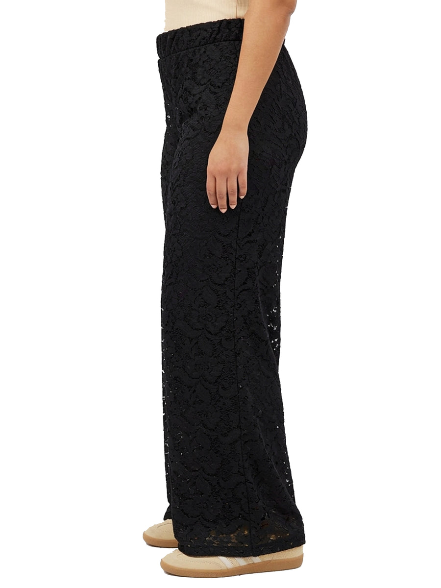 24seven Comfort Elevate Curvy Lace Elastic Waist Wide Leg Pants
