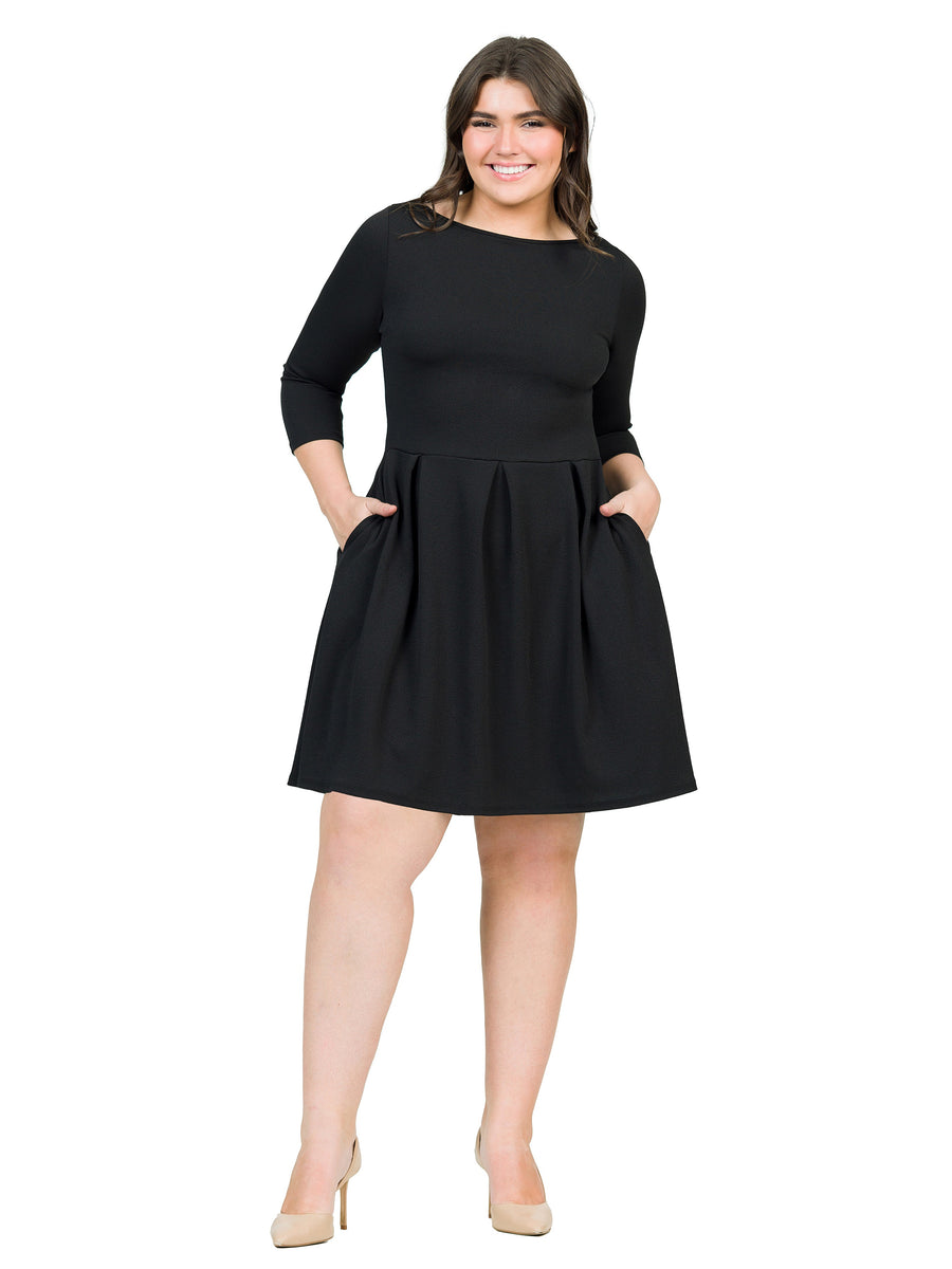 Essential Plus Size Perfect Fit and Flare Pocket Dress