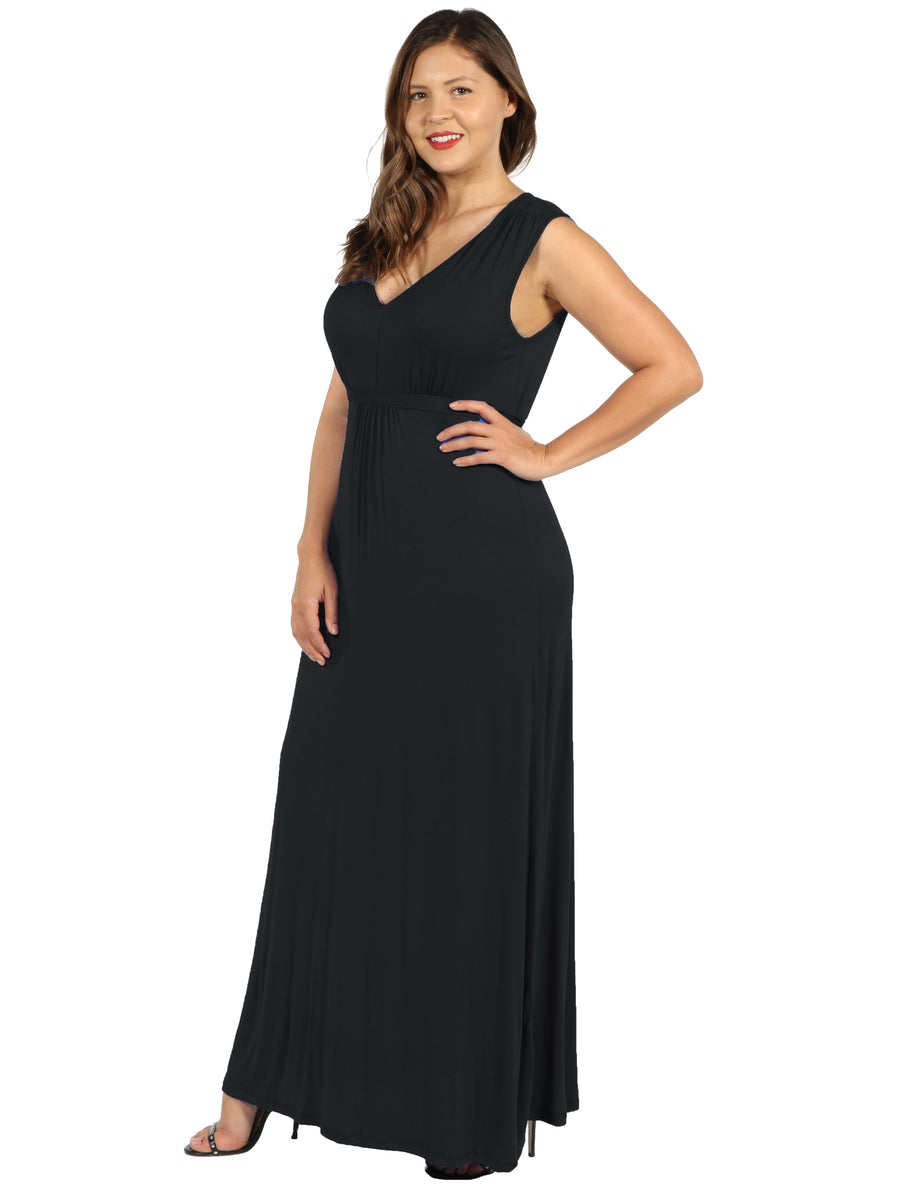 Essential Plus Size Sleeveless Empire Waist Maxi Dress
