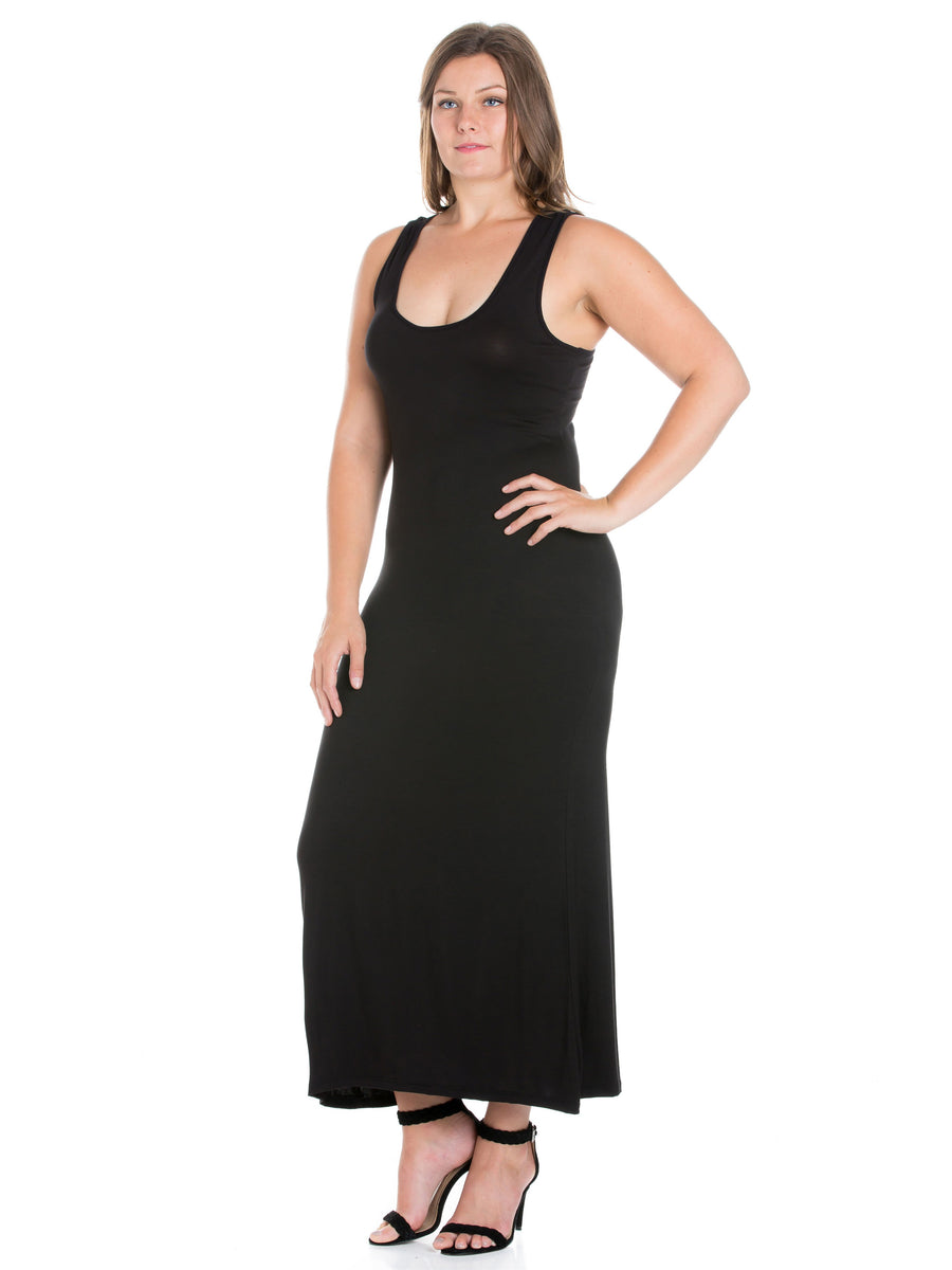 Essential Plus Size Sleeveless Racerback Maxi Dress