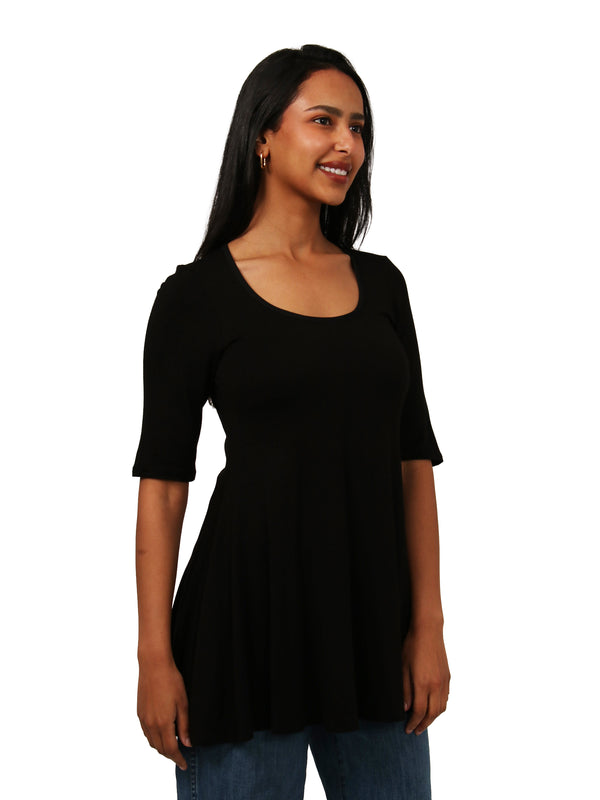 Petite Elbow Sleeve Swing Tunic Top