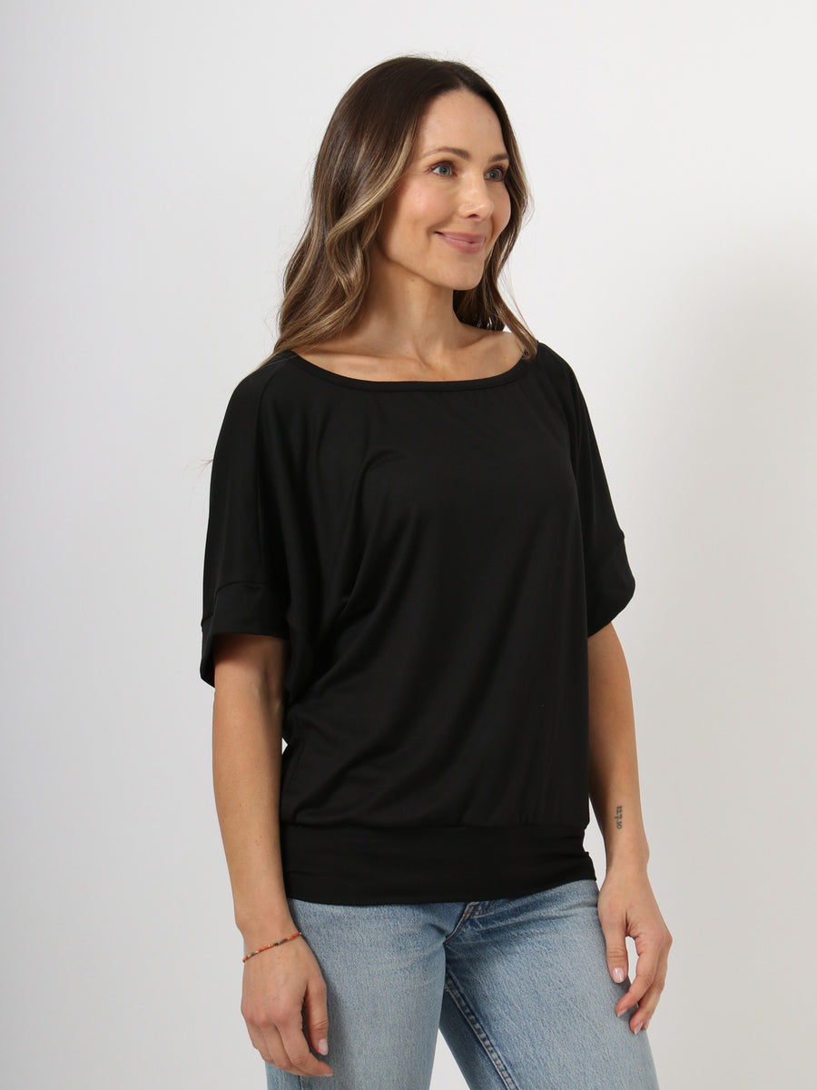 Basic Womens  Wide Sleeves Loose Fit Dolman Top