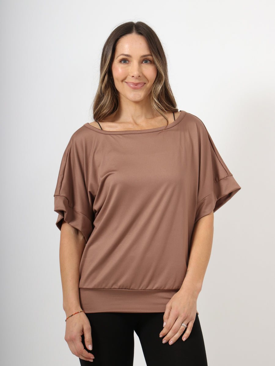 Basic Womens  Wide Sleeves Loose Fit Dolman Top