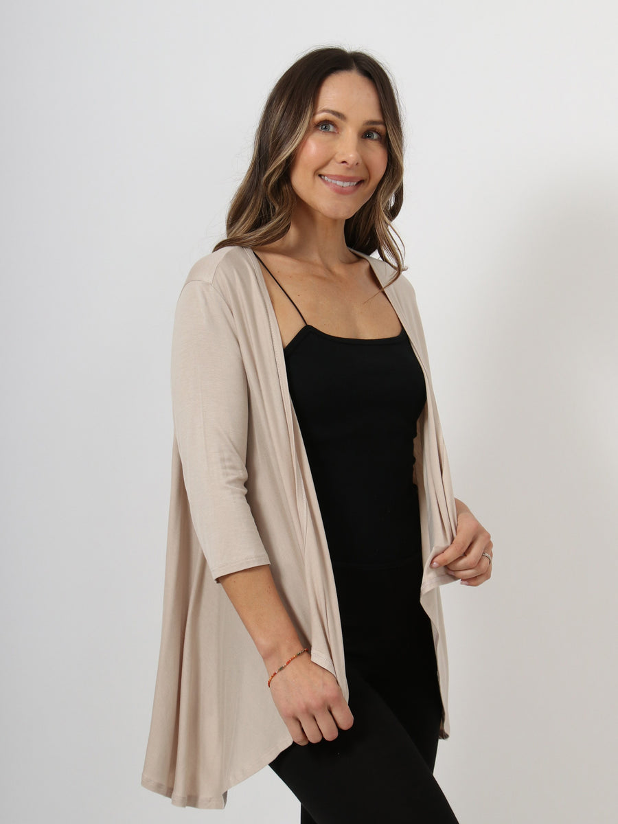 Basic Womens Elbow Length Sleeve Open Jacket