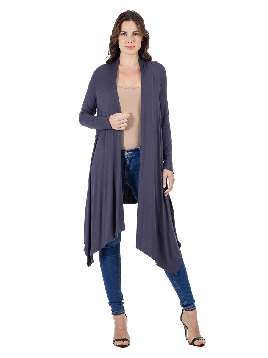 Basic Womens Extra Long Open Front Jacket