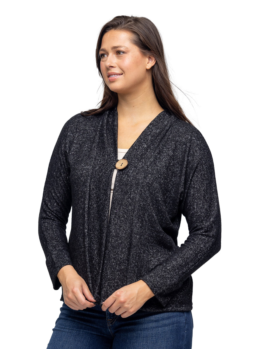 Essential Womens Single Button Front Long Sleeve Jacket