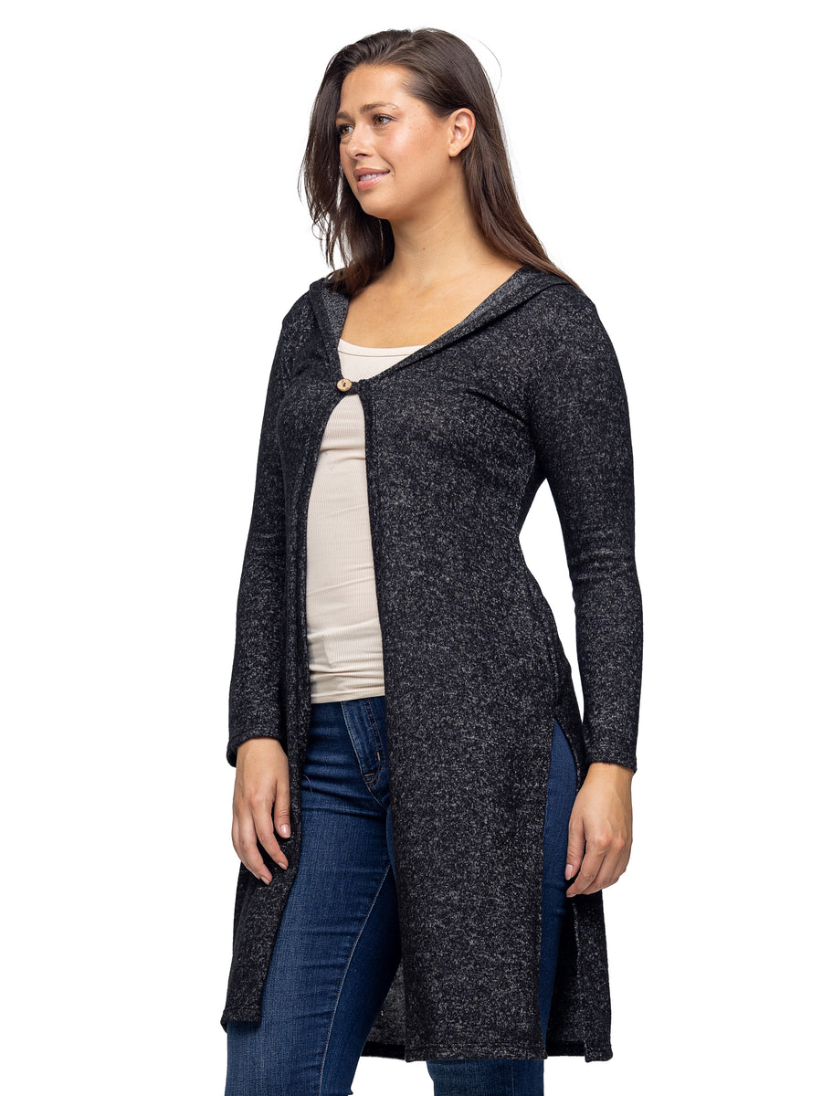 Essential Womens Knee Length Long Sleeve Hooded Jacket