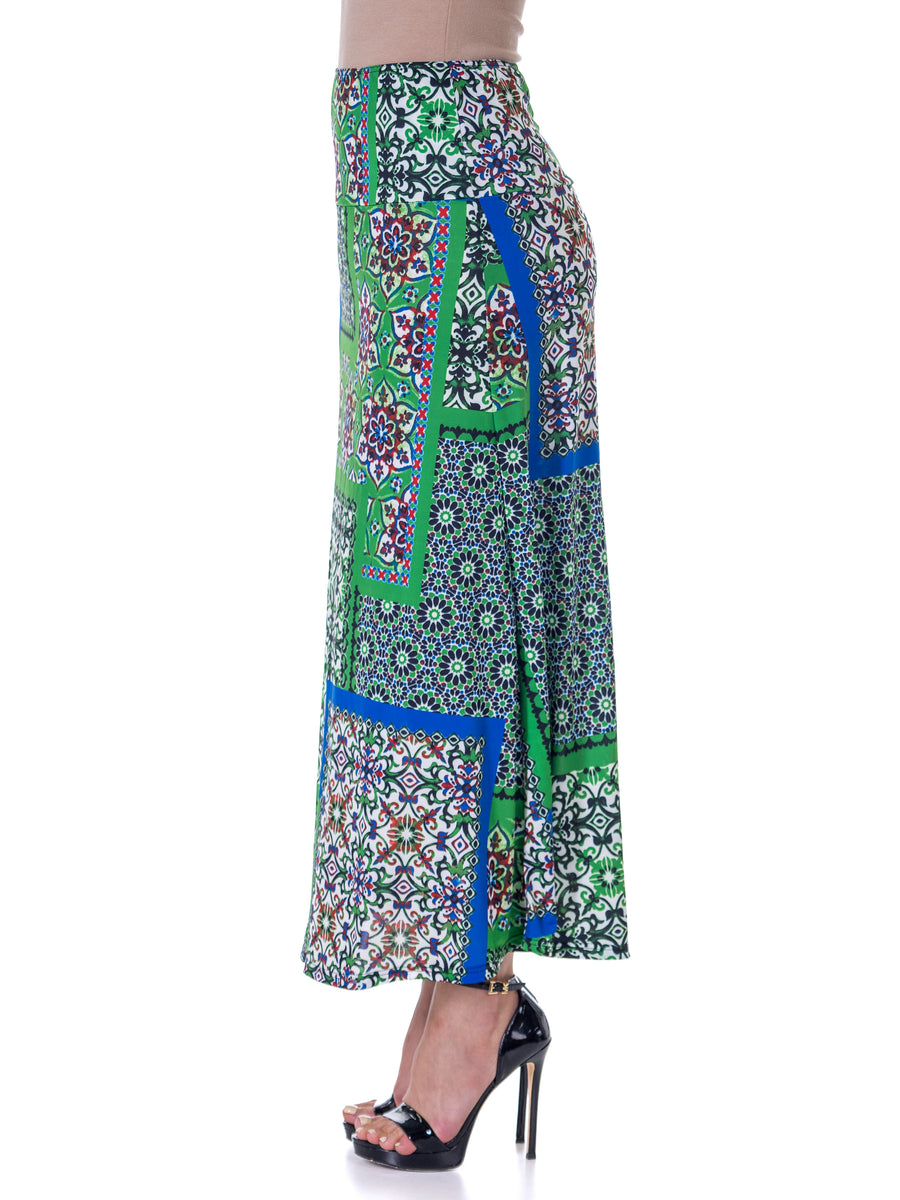 Essential Womens Elastic Waist Ankle Length Comfortable Maxi Skirt