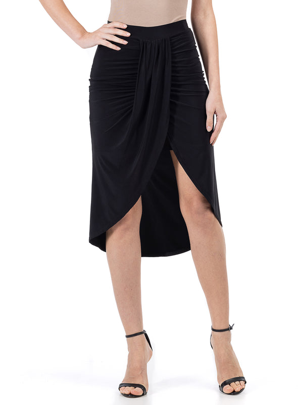 Elevate Womens Solid Color Knee Length Tulip Skirt