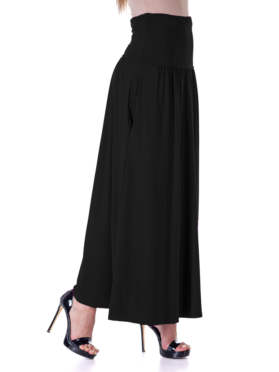 Essential Womens Pocket Foldover Maxi Skirt