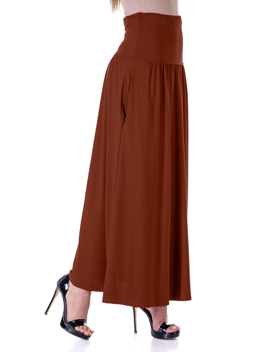 Essential Womens Pocket Foldover Maxi Skirt