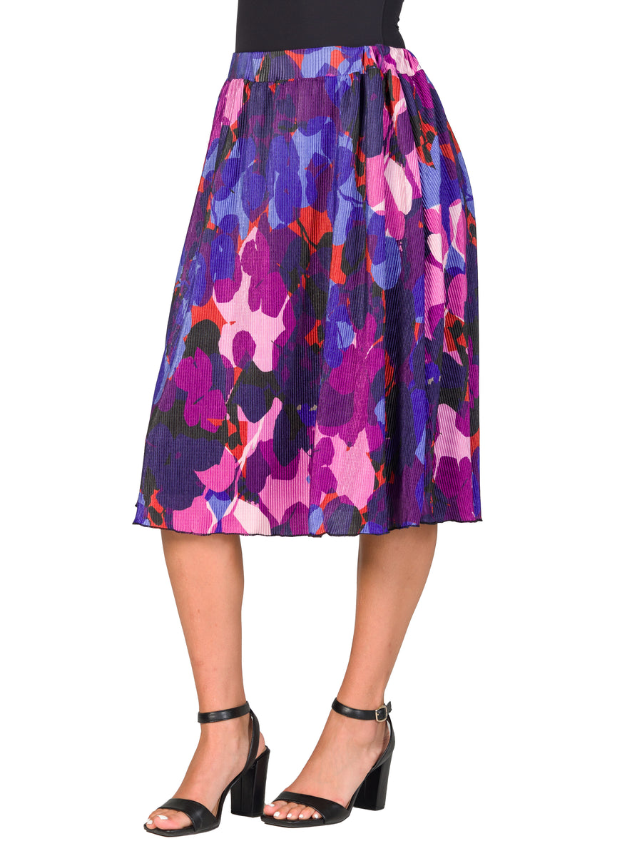 Essential Womens Pleated Elastic WaistbParty Midi Skirt