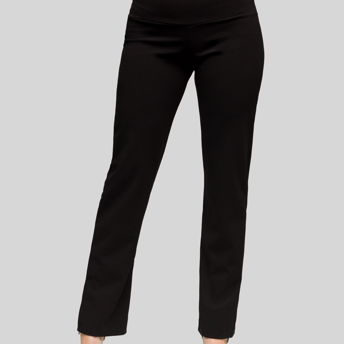 Essential Petite Straight Leg Stretch Elastic High Waist Dress Pants ...