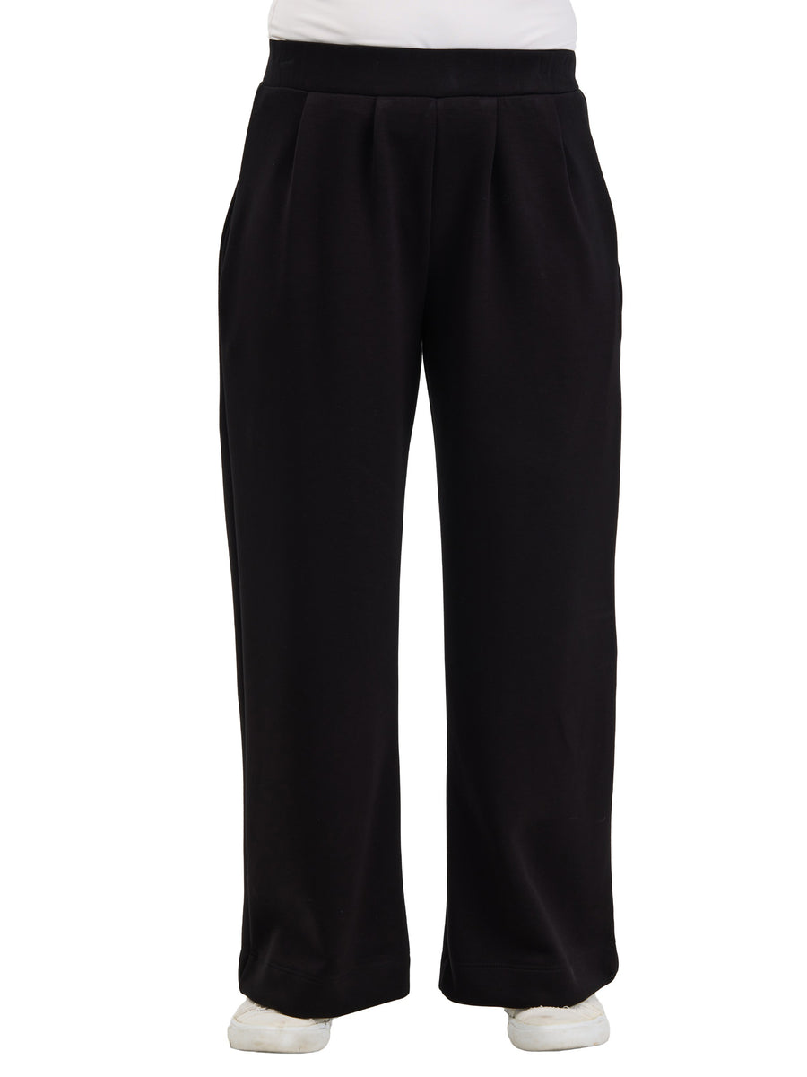 24seven Comfort Essential Womens Soft Stretch Wide Leg Pocket Pant