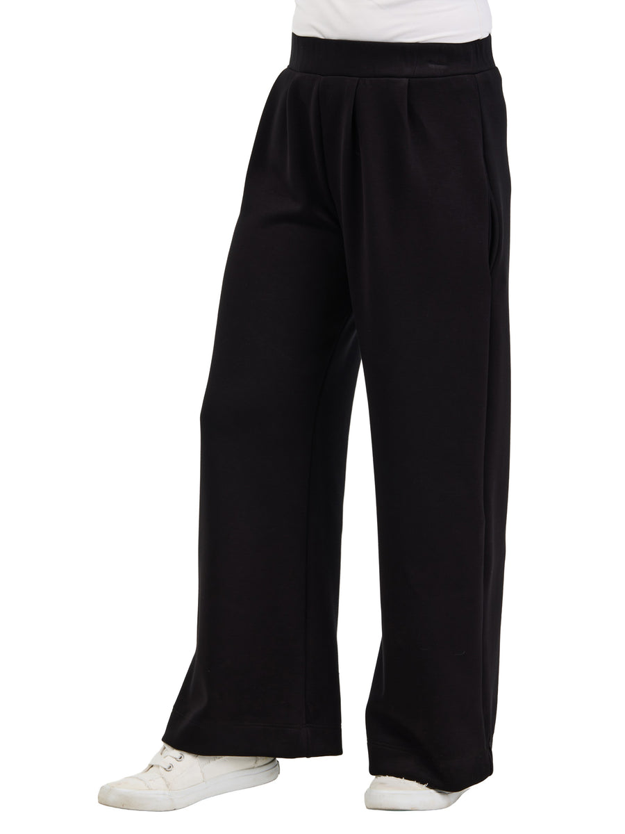 24seven Comfort Essential Womens Soft Stretch Wide Leg Pocket Pant