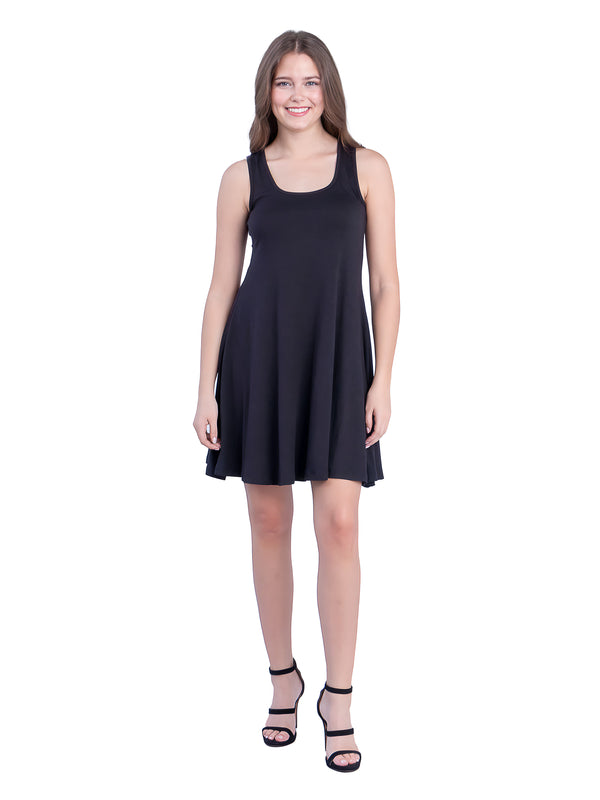 Essential Petite Sleeveless A Line Fit and Flare Skater Dress