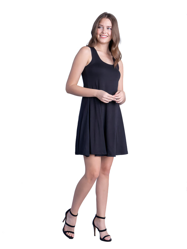 Essential Petite Sleeveless A Line Fit and Flare Skater Dress