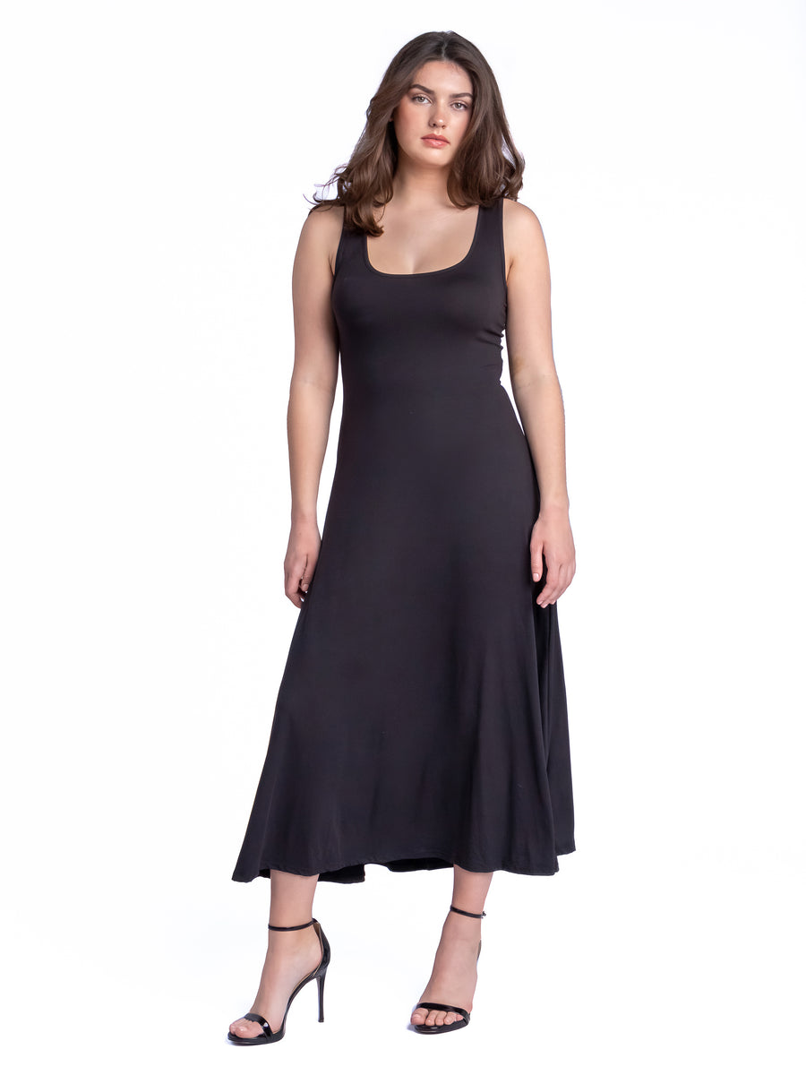 Essential Womens Scoop Neck Sleeveless A Line Maxi Dress