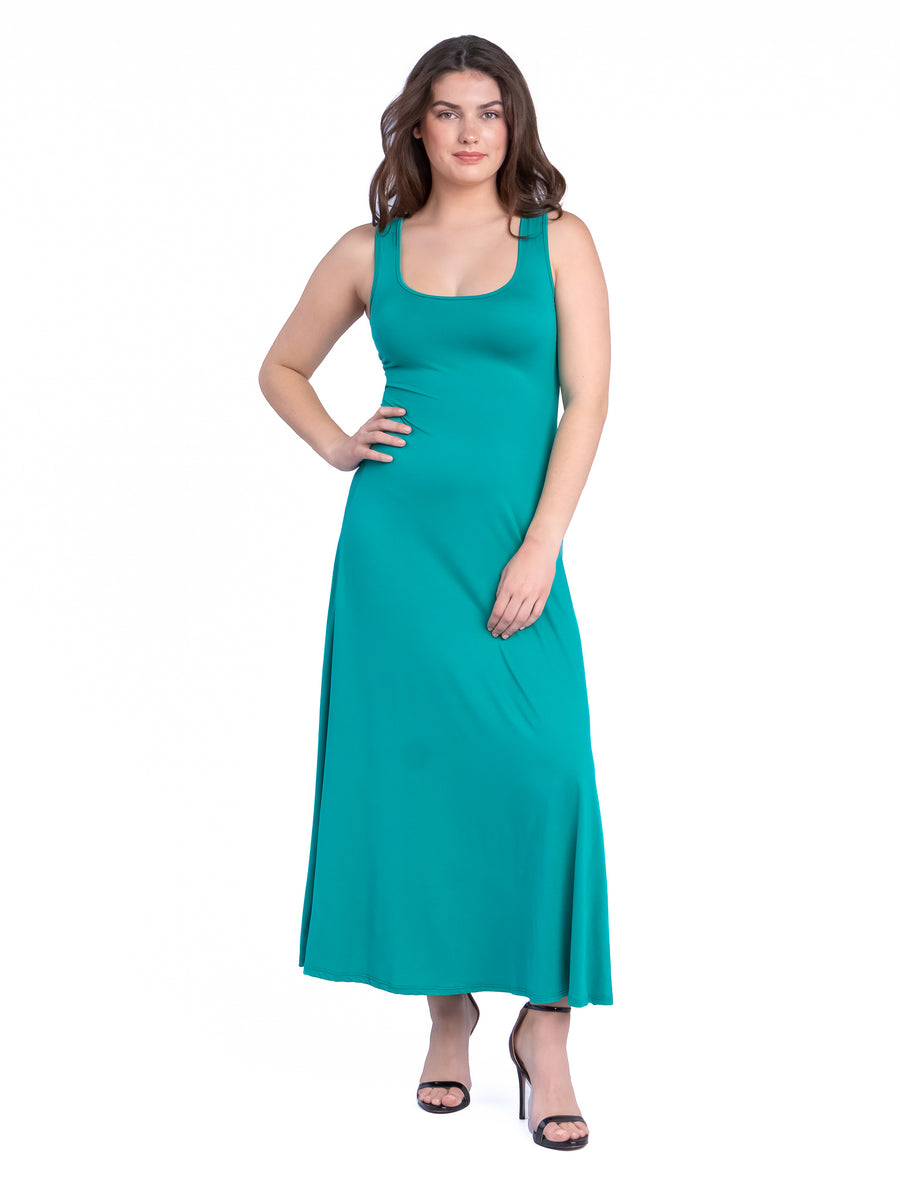 Essential Womens Scoop Neck Sleeveless A Line Maxi Dress