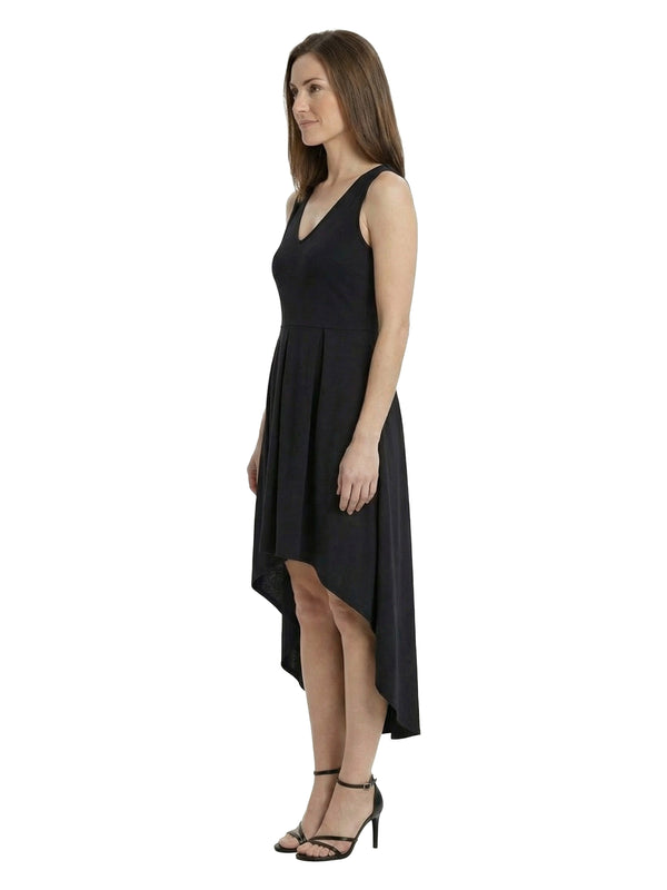 Elevate Petite Sleeveless V Neck High Low Fit N Flare Pocket Midi Dress