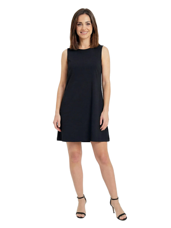 Essential Petite Round Neck Sleeveless A Line Mini Shift Dress
