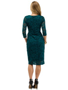 24seven Comfort Elevate Petite Lace Three-Quarter Sleeves Wrap Dress