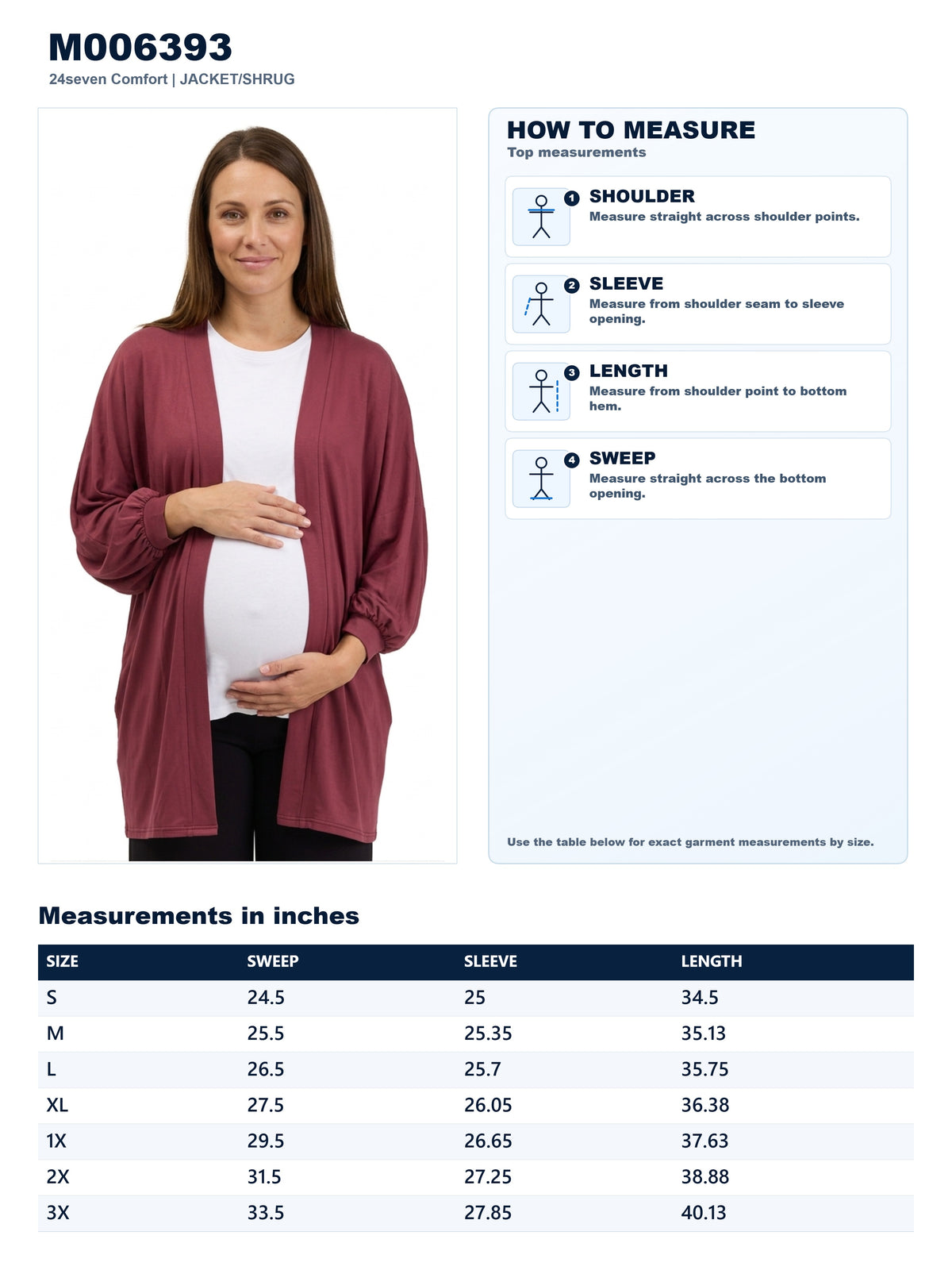 Garment measurements