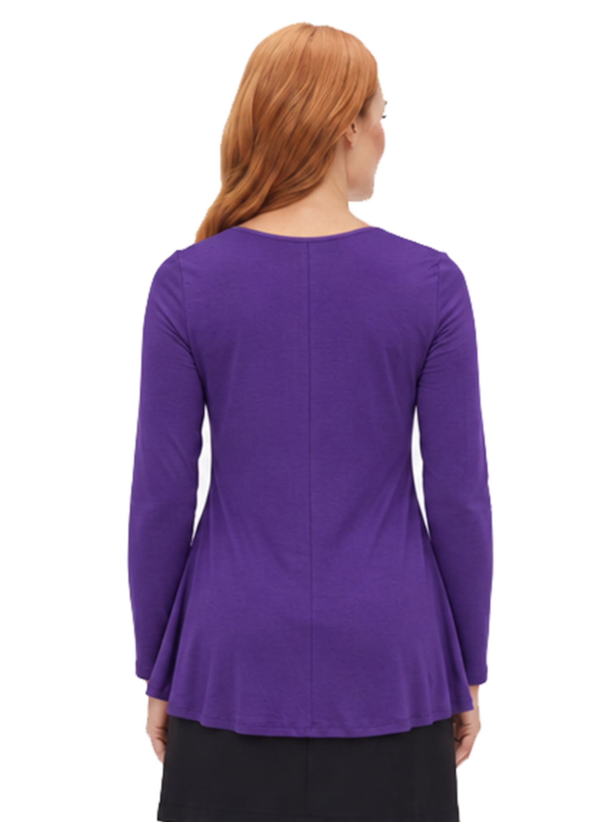 24seven Comfort Basic Maternity Long Sleeve Scoop Neck Swing Style Soft Flare Tunic Top