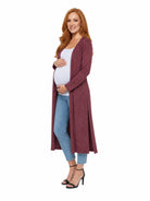 24seven Comfort Essential Maternity Open Front Long Knit Jacket