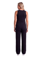 24seven Comfort Basic Maternity Ribbed Knit Tank Top and Elastic Waist Wide Leg Pant Set