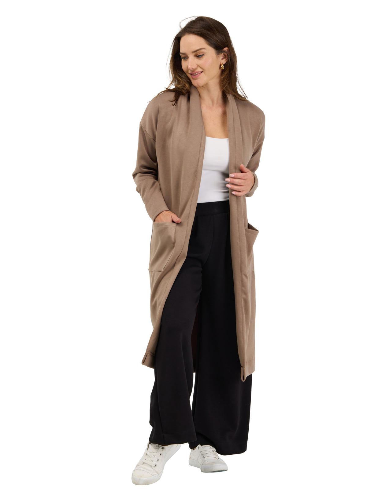 24seven Comfort Essential Womens Soft Stretch Long Sleeve Open Cardigan Jacket