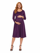24seven Comfort Essential Maternity Midi Length Fit N Flare Pocket Dress