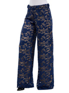24seven Comfort Elevate Womens Lace  Elastic Waist Wide Leg Pants