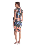 24seven Comfort Essential Maternity Floral V Neck Short Sleeve Knee Length Faux Wrap Dress