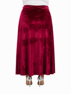 24seven Comfort Elevate Curvy Velvet Elastic Waist Soft Stretch Maxi Skirt