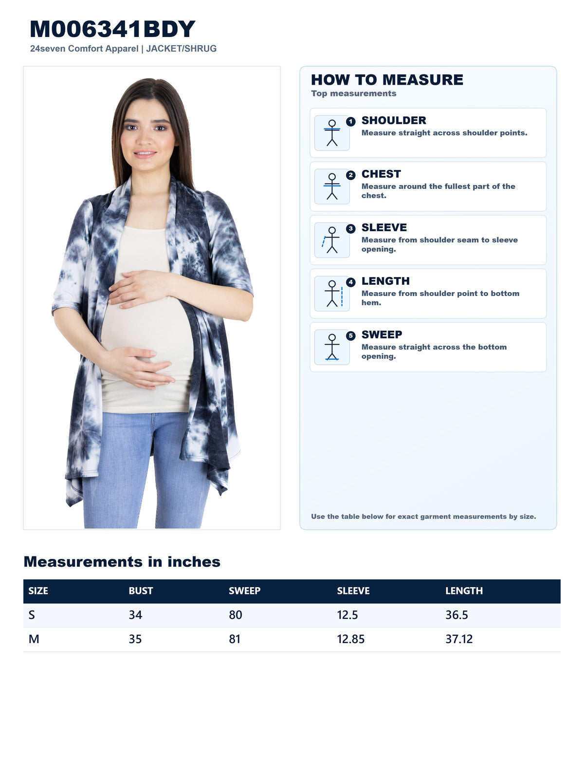 Garment measurements